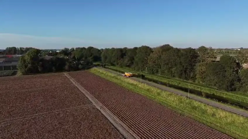 Luchtfoto van de akkers in de Zuidplaspolder